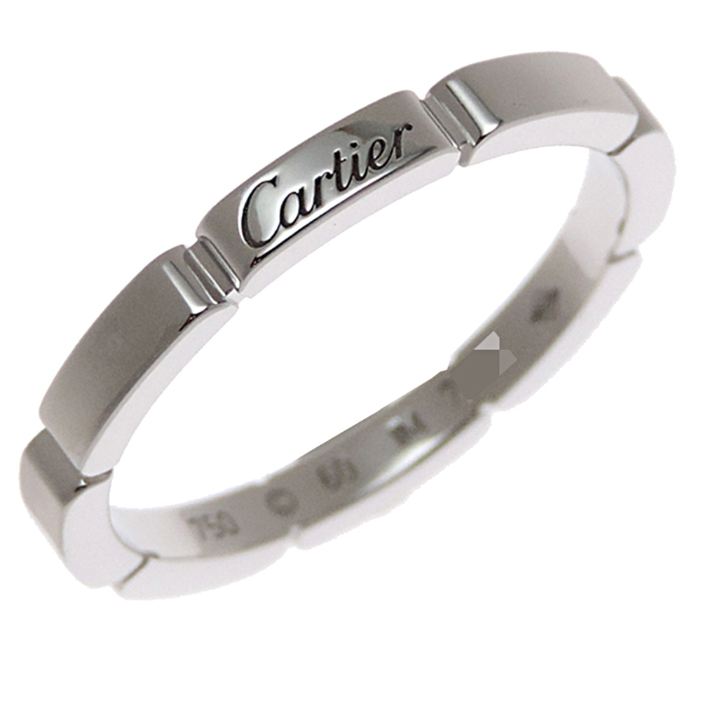 Cartier #60 750WG Maillon Panthère Men's Ring CRB4083560 750 White Gold